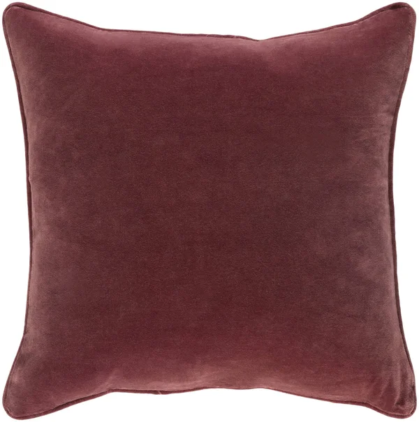 18x22 Wine Red Velvet Square Throw Pillow- Down Filler