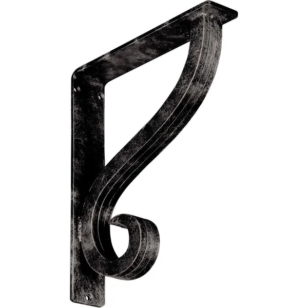 Ashford Wrought Iron Bracket Antiqued Warm Silver 2x22W x 10x22D x 12x22H - (Triple Center Brace)
