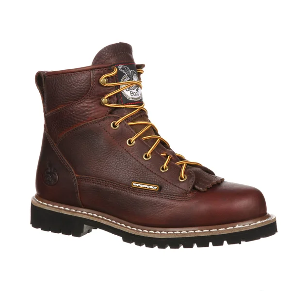 Men's Georgia Boot GBOT052 Waterproof Lace-to-Toe Work Boot, Brown