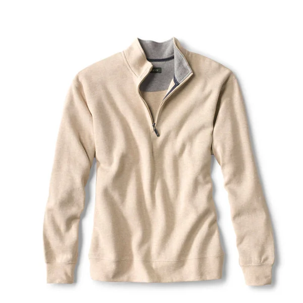Men's Signature Softest Quarter-Zip Pullover Sweatshirt, Natural Heather, Size Medium, Cotton, Orvis