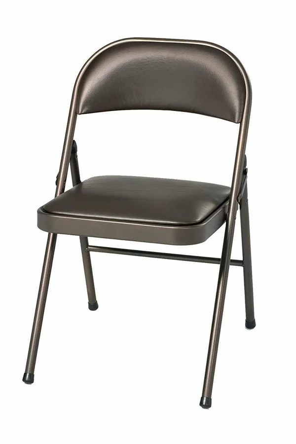 Meco 4-Pack Deluxe Vinyl Padded Folding Chair, Cinnabar Frame and Cinnabar Vinyl