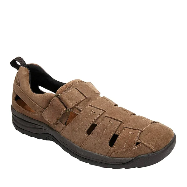 Drew Men's Dublin Fisherman Sandal, Size: 7.5, Olive Suede