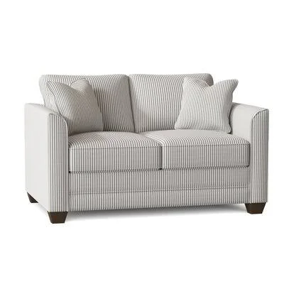 Sarah 55x22 Square Arm Loveseat Wayfair Custom Upholstery Body Fabric: Cruise Adrift