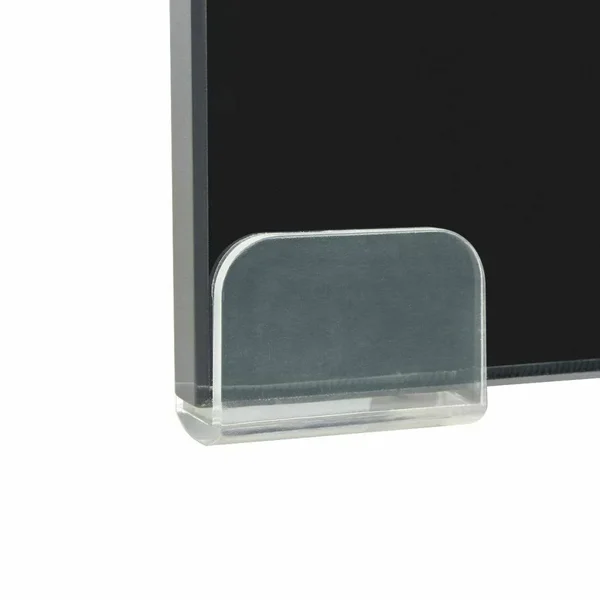 vidaXL TV Stand, Monitor Riser Glass Black 23.6x22x9.8x22x4.3x22