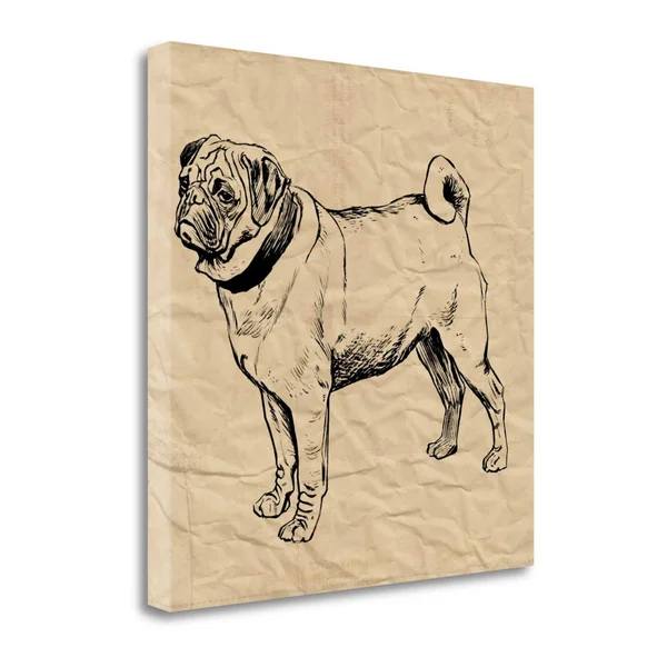 Pug by Sabine Berg Fine Art Giclee Print on Gallery Wrap Canvas Re