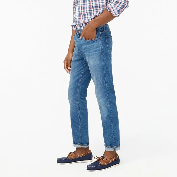 J.Crew Factory Mens Straight-Fit Jean in Signature Flex (Light Medium, Size 38x32)