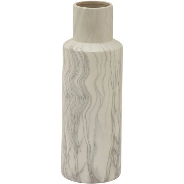 Leeds & Co 21.3x22H White Ceramic Contemporary Vase - 503963