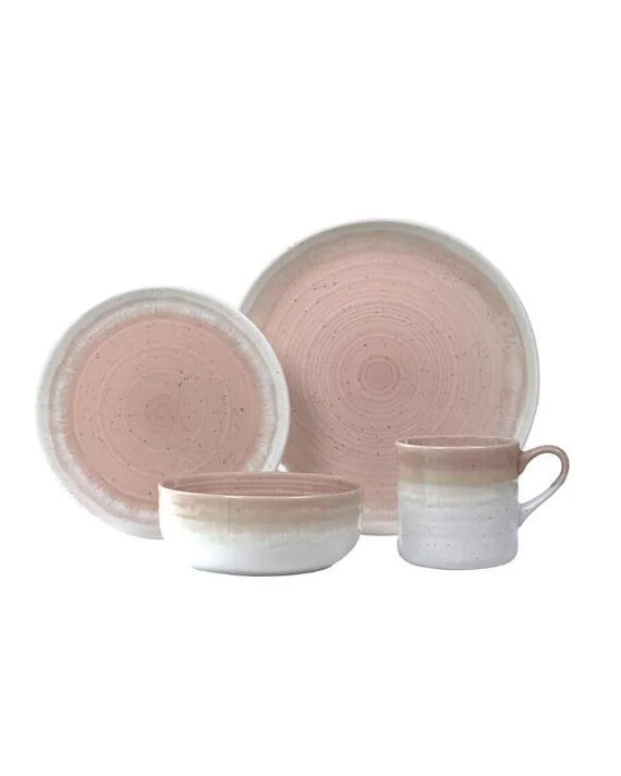 Baum Hearth 16-Piece Dinnerware Set, Service for 4 - Grey