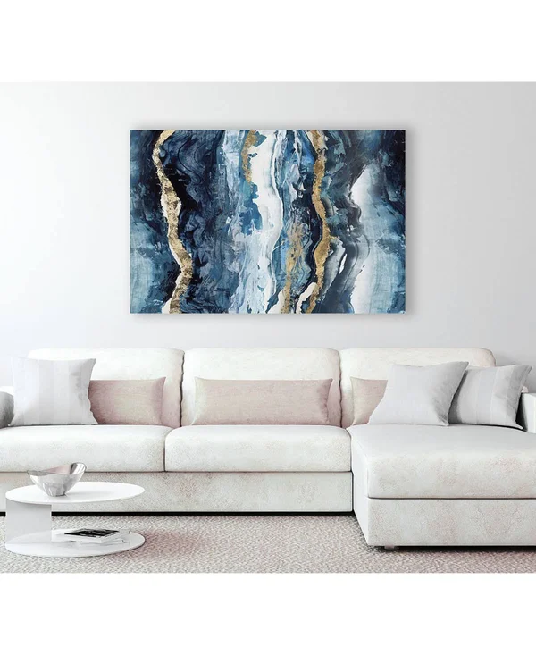 Giant Art 24x22 x 18x22 Effectus I Museum Mounted Canvas Print - Blue