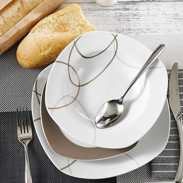 VEWEET Nikita Ceramic Dinnerware Set for 6 - 18 Piece