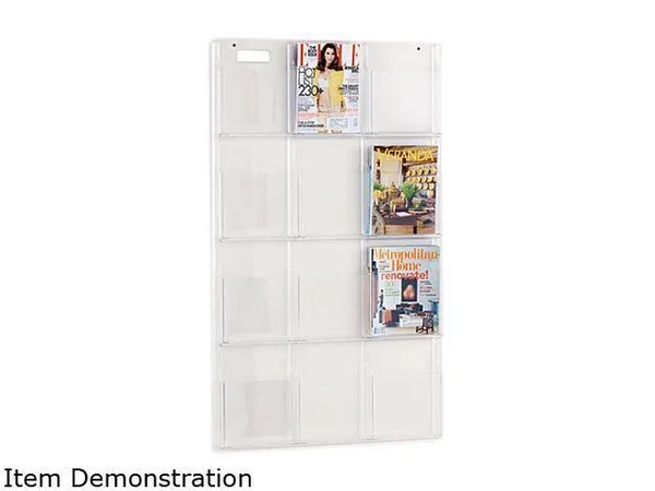Safco Reveal Clear Literature Displays 12 Compartments 30W x 2D x 49H Clear