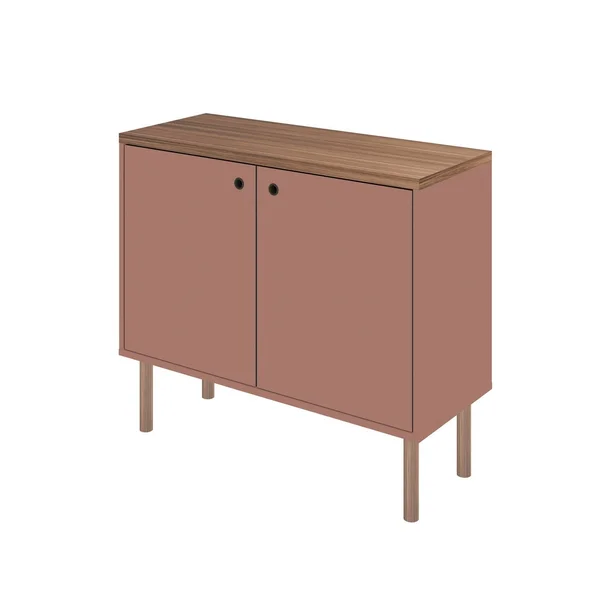 Manhattan Comfort Windsor 35.43 Modern Accent Cabinet - Ceramic Pink and Nature