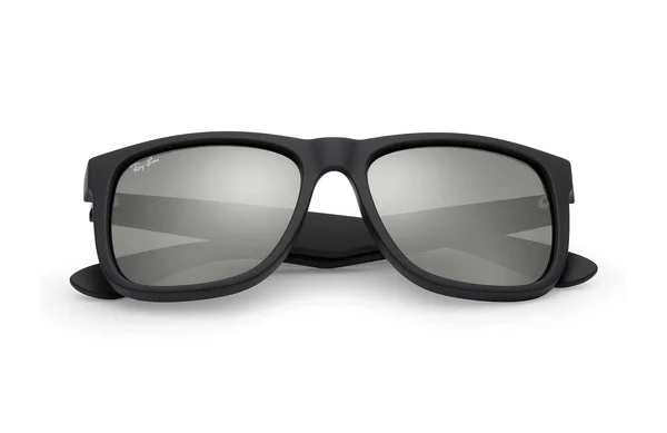 Ray Ban RB4165 Justin Sunglasses - 622/6G Rubber Black/Grey Mirror Silver