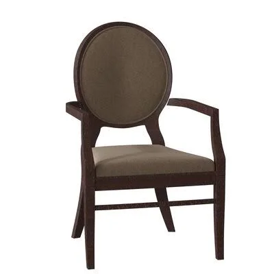 Oakridge Upholstered King Louis Back Arm Chair Fairfield Chair Body Fabric: 3160 Almond - Frame Color: Espresso