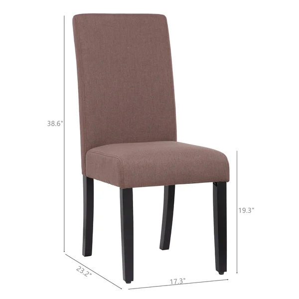 Upholstered Linen Fabric Dining Side Chair, Set of 2 - Open Gray