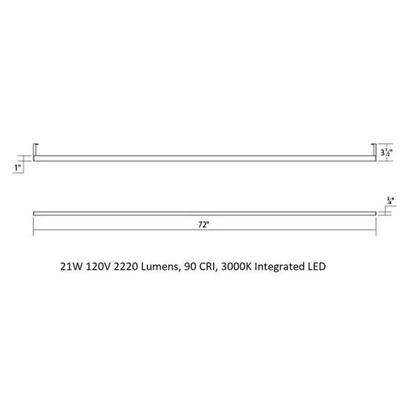 Sonneman 2814.03-3 Thin-Line 3& LED Indirect Wall Bar in Satin White