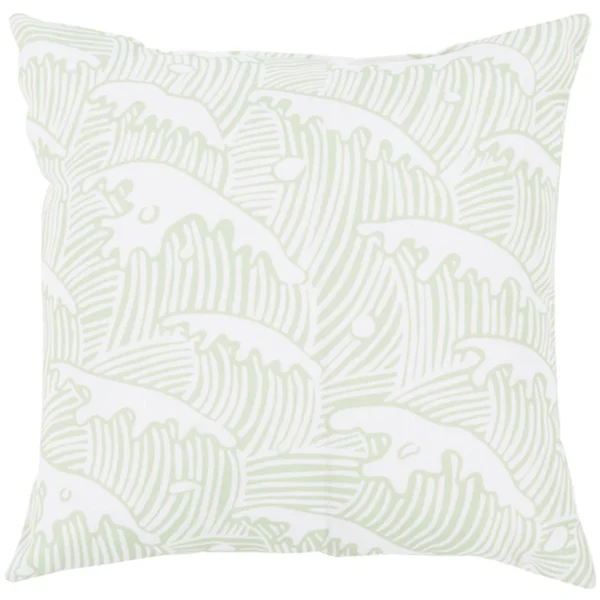 20x22 Ocean Waves Sage Green and Antique White Throw Pillow Shell
