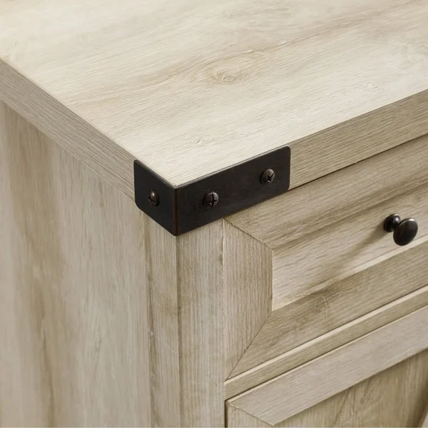 The Gray Barn 30-Inch Rustic Barn Door Accent Cabinet (Grey Wash)