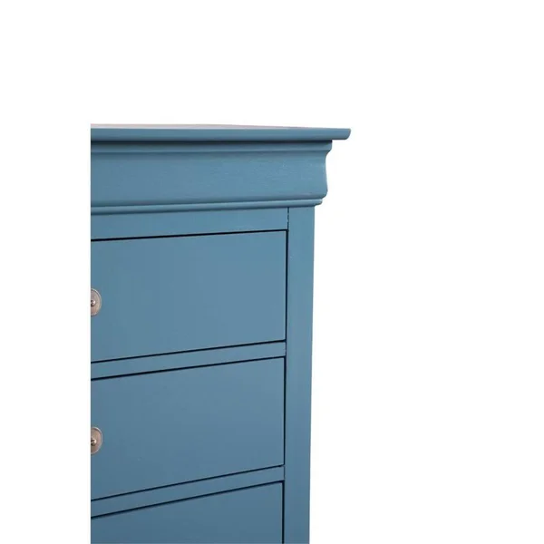 Glory Furniture Louis Phillipe 6 Drawer Dresser in Teal - G3180-D