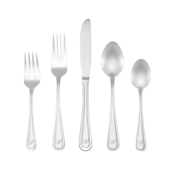 Riverridge Home 46 Piece Monogrammed Flatware Set - Marina Pattern