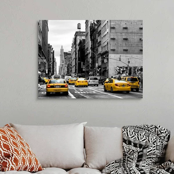 Canvas Wall Art entitled New York City - Taxis Traffic - 40x30