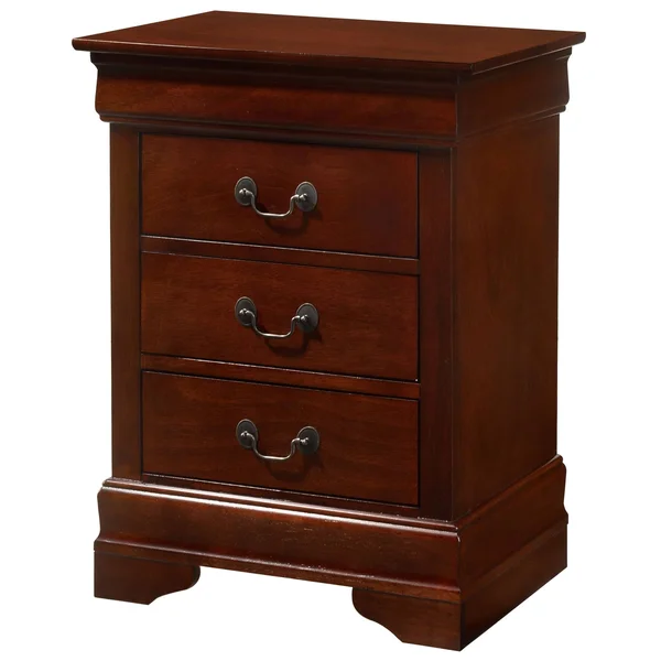 Glory Furniture Louis Phillipe G3150-3N 3 Drawer Nightstand, Black
