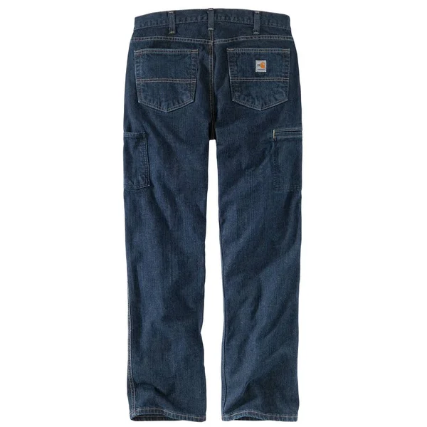 Carhartt Men's Flame-Resistant Rugged Flex Jean Relaxed Fit (48x30 Deep Indigo Wash)