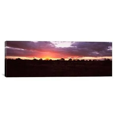 Panoramic Sunset Over The Savannah Plains, Kruger National Park, South Africa Photographic Print on Wrapped Canvas iCanvas
