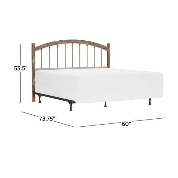 Hillsdale Furniture Bayfront Wood and Metal Headboard with Frame - Pewter - Queen