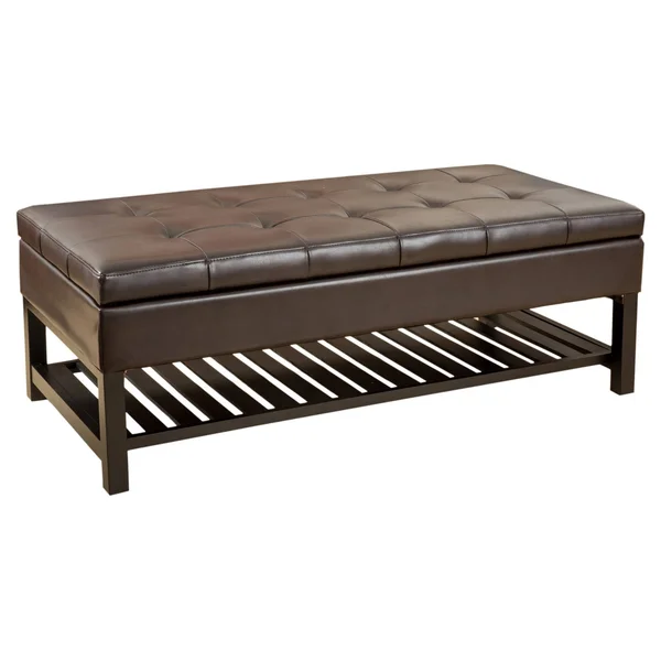 Christopher Knight Home Miriam Wood Rectangle Storage Ottoman Bench - Espresso