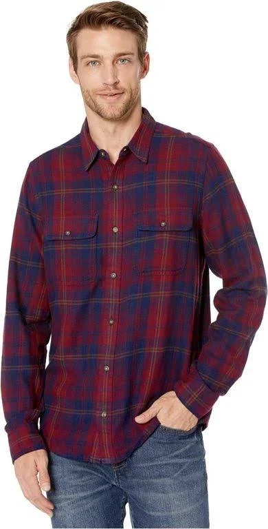 Toadu0026Co Indigo Flannel Slim Long Sleeve Shirt Men's Clothing Port : XL
