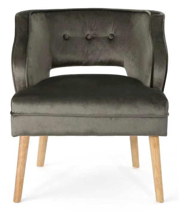Noble House Mariposa Mid-Century Accent Chair in Gray - ShopLadder