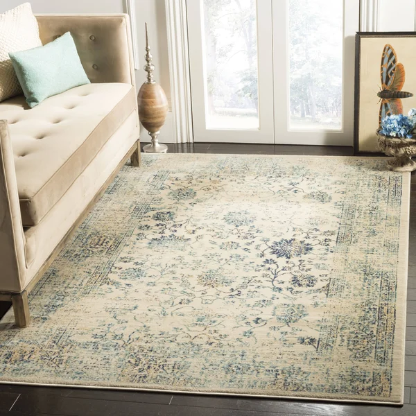 Safavieh EVK510F Evoke Beige, Turquoise Area Rug - 2& x 10&