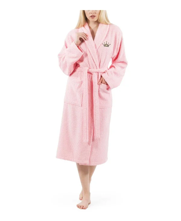 Linum Home Terry Embroidered Bathrobe - Size S/M - Navy at Nordstrom Rack