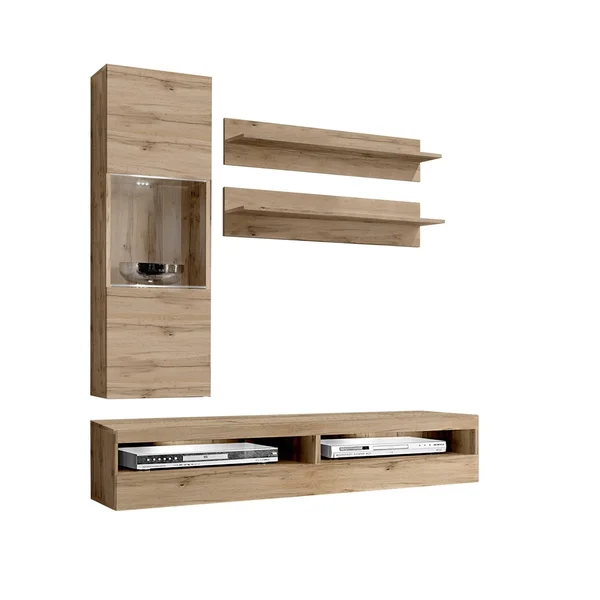 Meble Furniture Fly H3 35TV Wall Mounted Floating Modern Entertainment Center - White/Black