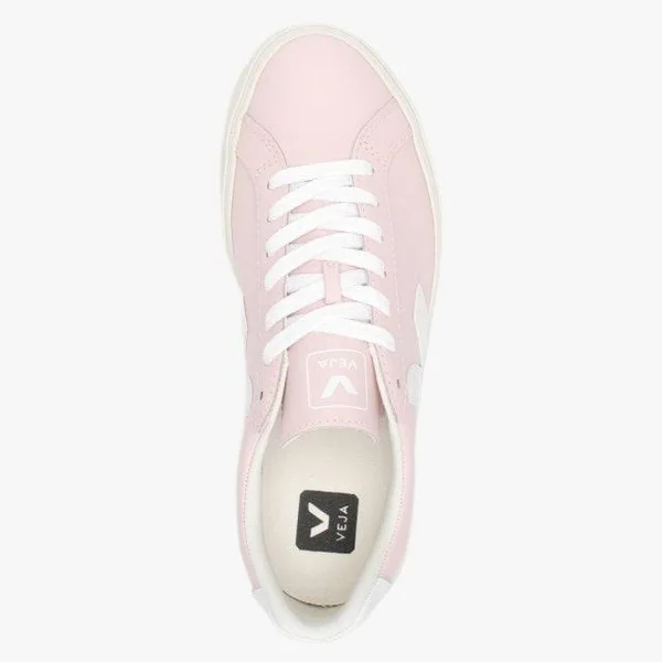 Veja Espar Logo Leather Petale White Trainers Size: 38, Colour: Pink L