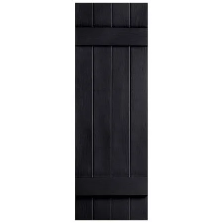 Exterior Vinyl 4 Board N Batten Closed Shutter Alpha Shutters Size: 67x22 H x 14.31x22 W x 1x22 D, Color: Green
