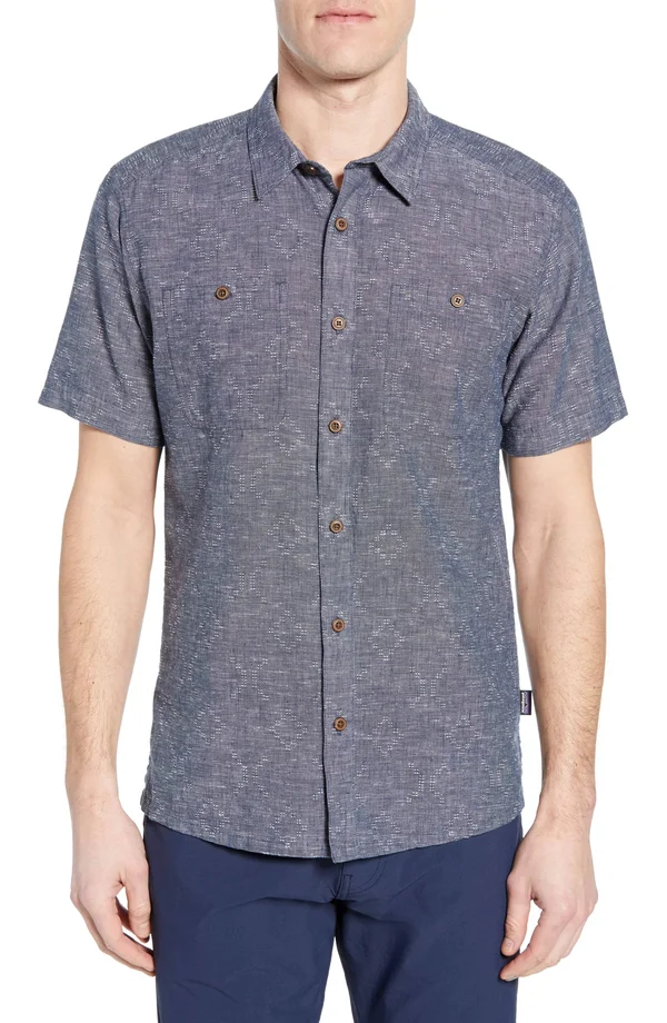 Patagonia Back Step Shirt - Men's Goshawk Dobby/New Navy - S