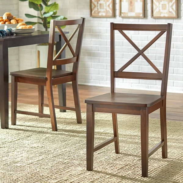 Virginia Cross-Back Chair, Set of 2, Black