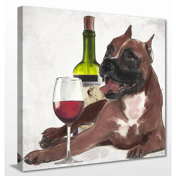 Picture Perfect International by Jodi 'Wine A Bit' Giclee Stretched Canvas Wall Art, 36 Inches x 36 Inches x 1.5 Inches
