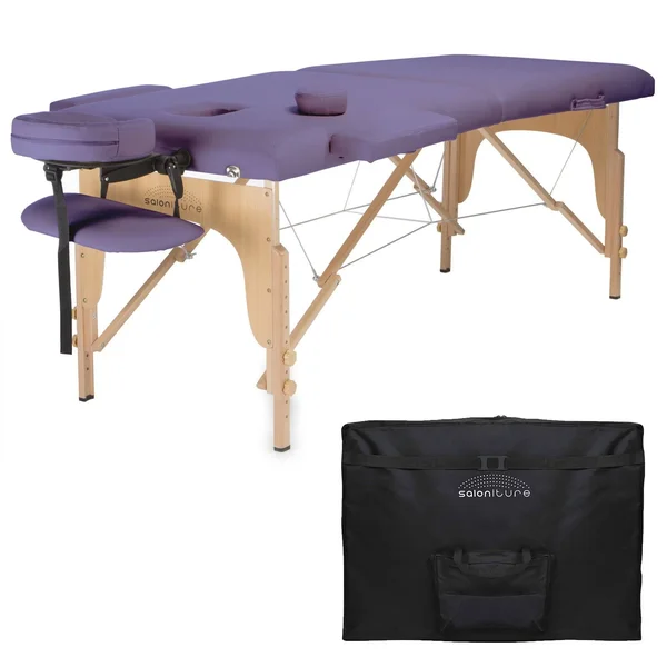 Saloniture Professional Portable Folding Massage Table with Carrying Case