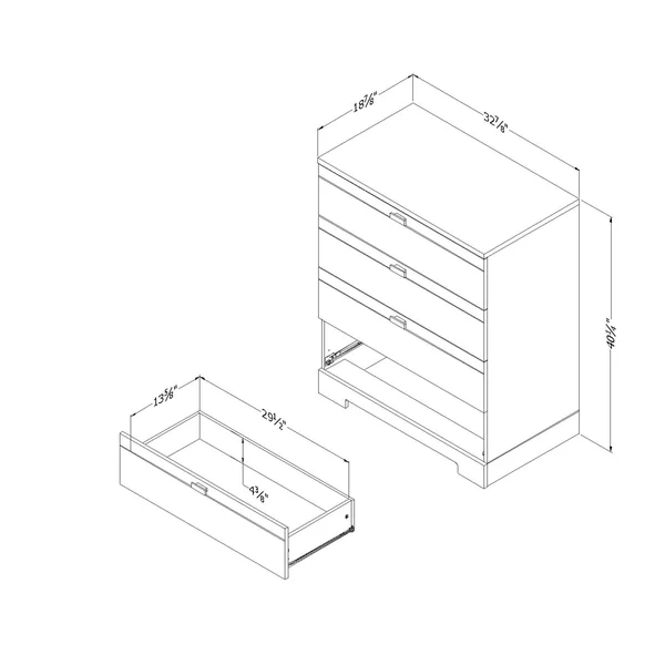 South Shore Reevo 4-Drawer Chest - White