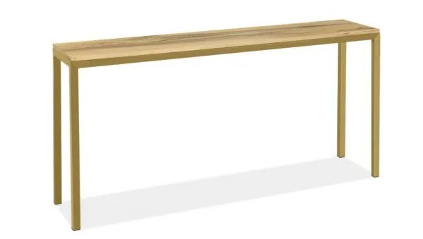 Room & Board, Modern Parsons 60W 12D 29h Console Table w/ 1.5x22 Leg, Sugarberry Top w/ Gold Base