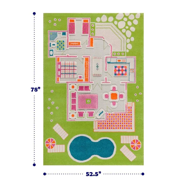 IVI Playhouse 3D Play Rug - Green