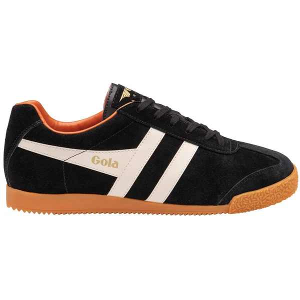 Gola Harrier Black Off White Orange Mens Suede Trainers, 8 UK
