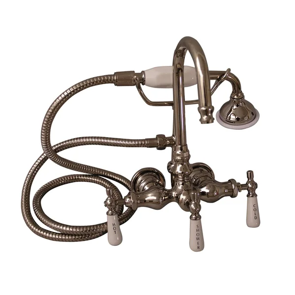 Barclay 4022-PL-PN Tub Wall-Mounted Faucet with Hand Shower - Polished Nickel