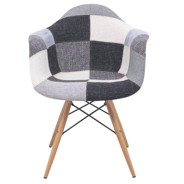 Willow Multi-Colored Patchwork Fabric Eiffel Accent Chair - LeisureMod W24M
