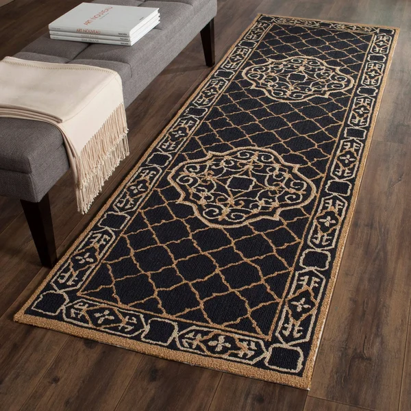 Safavieh Easy Care Rug Collection EZC729D - Black - Gold - 8& x 10&