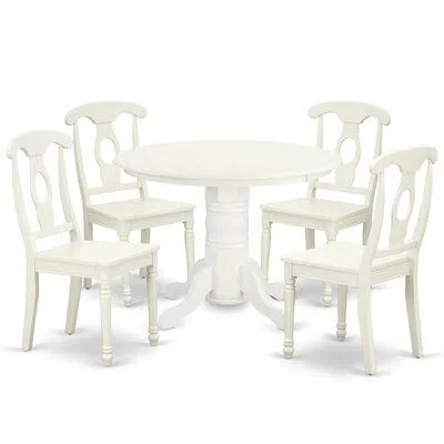 Lampert 5 Piece Solid Wood Dining Set August Grove