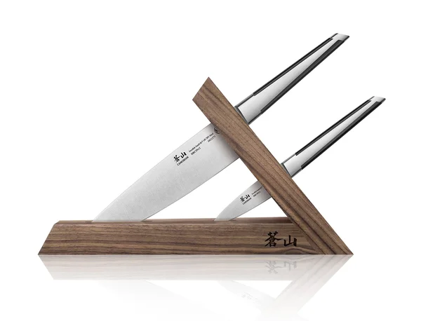 Cangshan TX Series 1021295 Sandvik 14C28N Swedish Steel Forged Tai 3-Piece Knife Block Set, Walnut